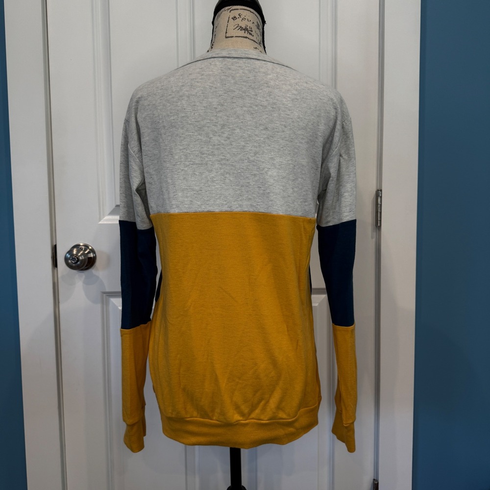 Nursing Sweatshirt Colorblock Long Sleeve Breastfeeding Top Size Small - Picture 6 of 7